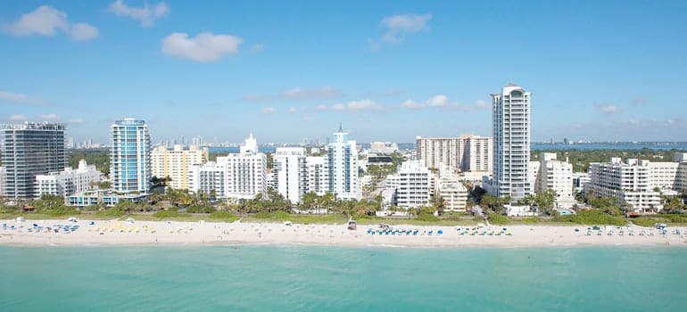 buildings seen from the ocean