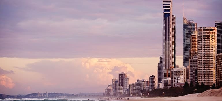 buildings from the beach