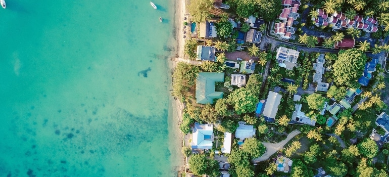 beach and homes