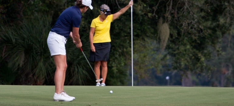 People playing golf