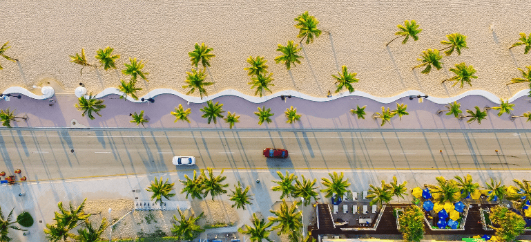 A road next to the beach