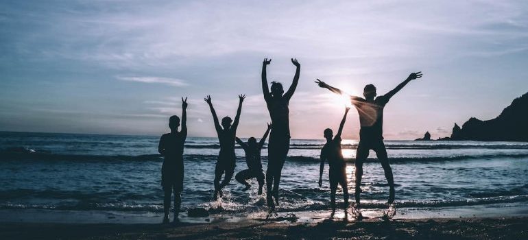 Family at the beach