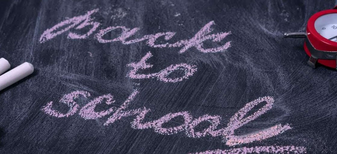 Back to school written on the board