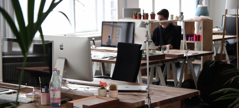 a man working in the office