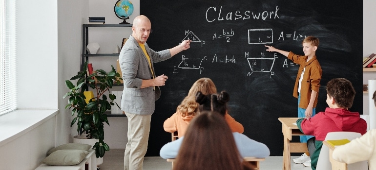 teacher and students in class