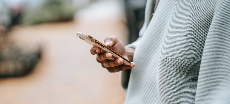 a person holding a phone