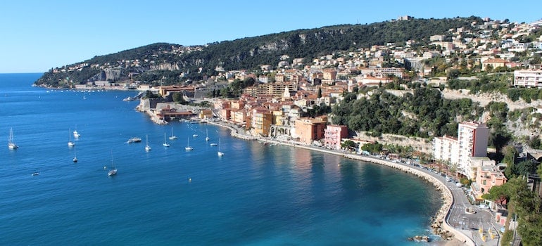 aerial view of the city near the beach