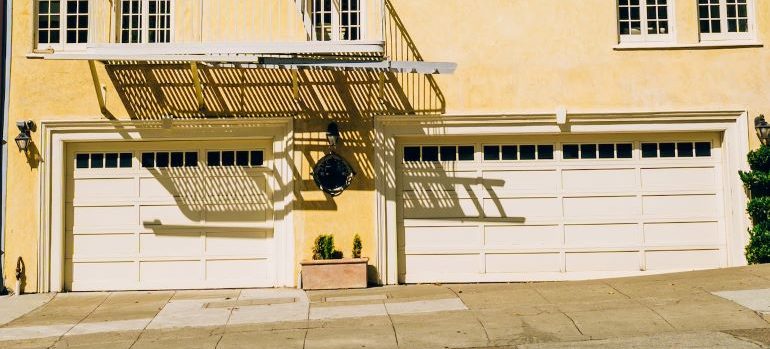 A garage in an apartment building.