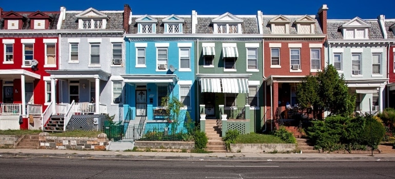 Colorful houses that are among the useful tips for musicians relocating to Miami.