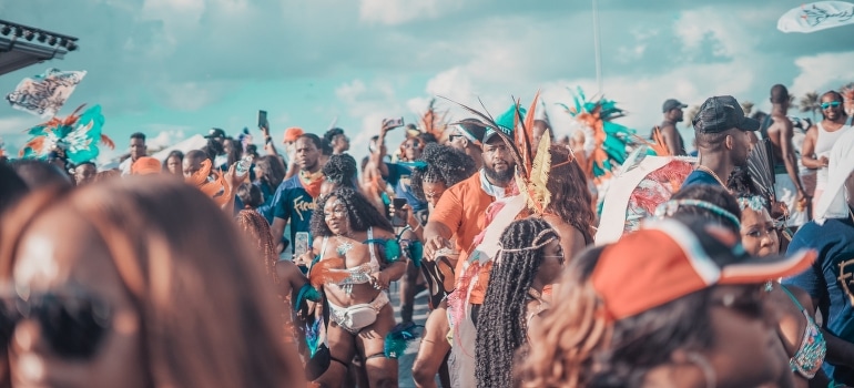 People attending the festival in Miami