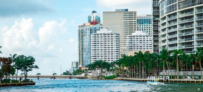 Buildings near the body of water