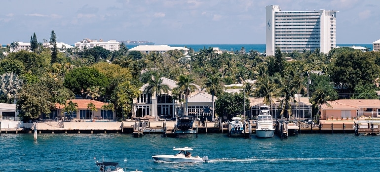 Boats near the residential area