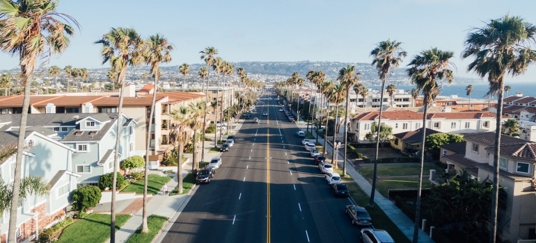 Aerial photography of a street in California