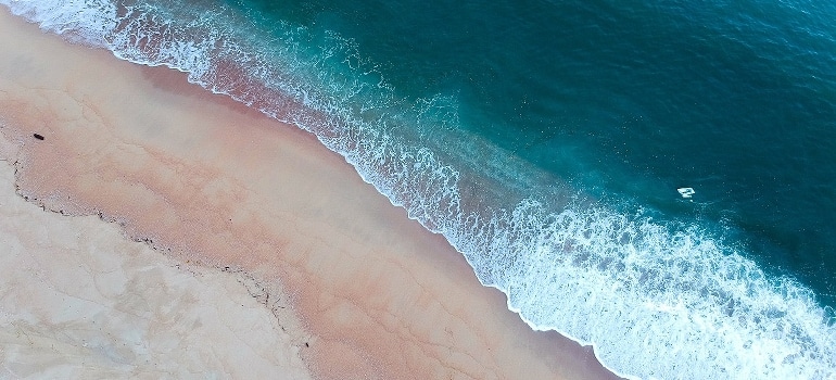 Beach sand and waves