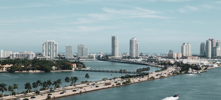 Roads and urban city skyline, Florida