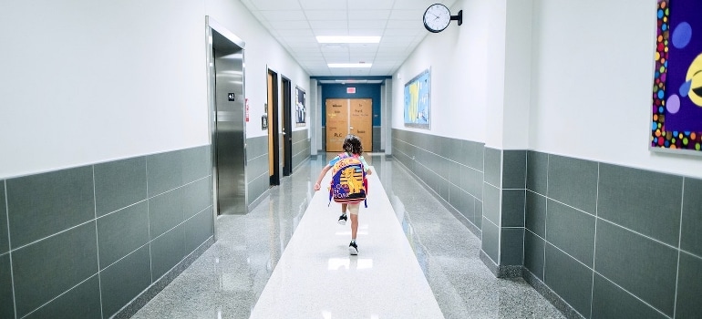 A child running in the hallway