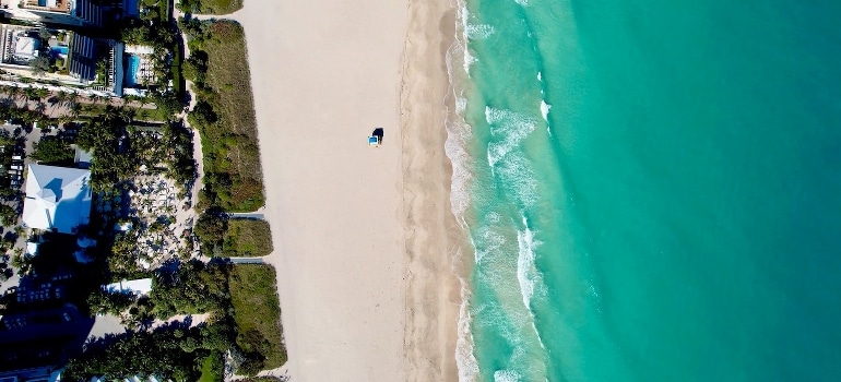 Aerial view of a beach in Florida
