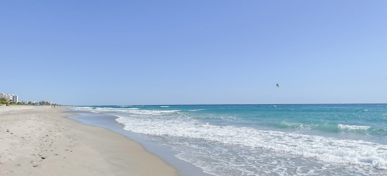 A view of the beach in Boca Raton from the shore