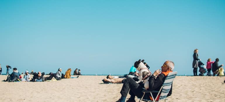 A person enjoying on the beach