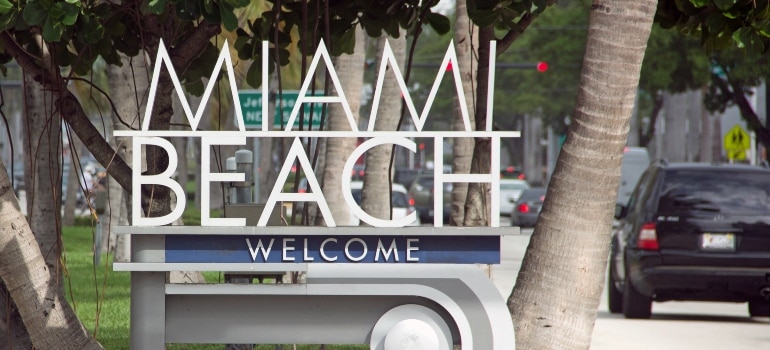 welcoming sign Miami Beach