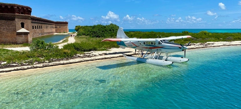 A sea plane in one of the places that is great for a day trips from Miami for nature lovers