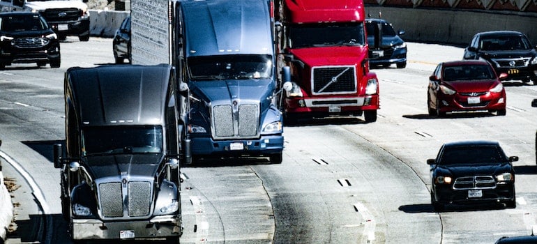 Trucks on the highway