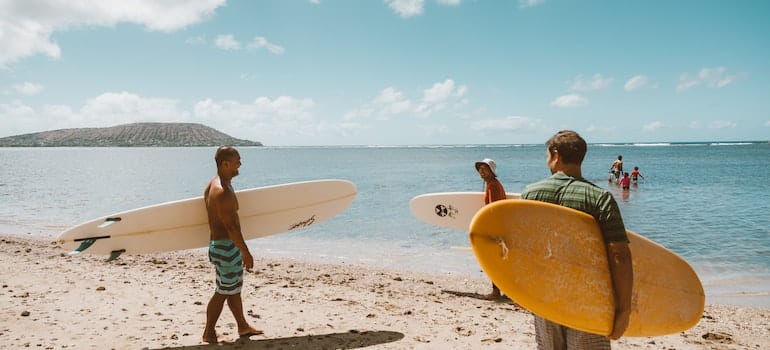 Surfers on the beach