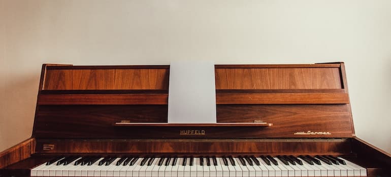 A brown piano