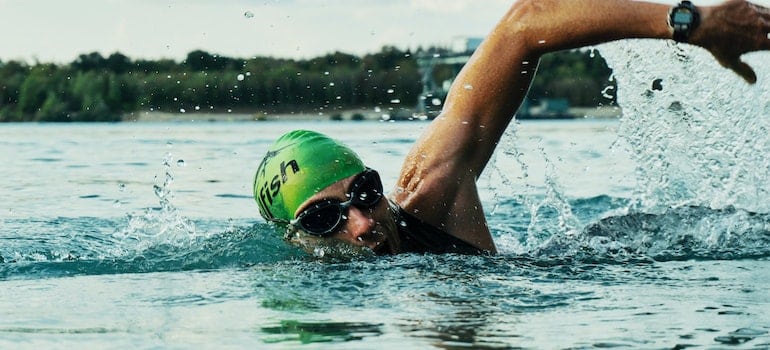 A person swimming