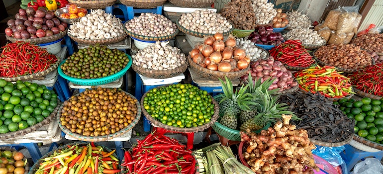 Variety of healthy food on the market