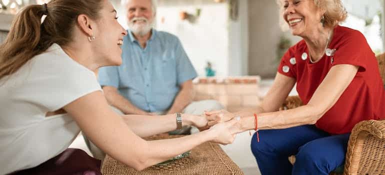 A woman helping your elderly parent move to Florida