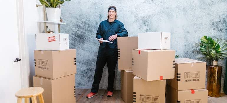 A mover taking an inventory 