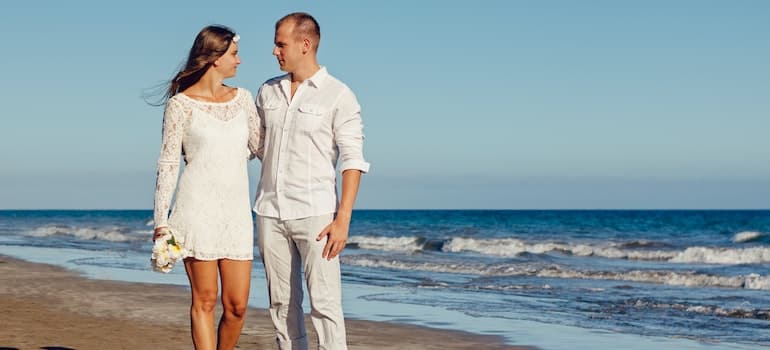 A couple on the beach 