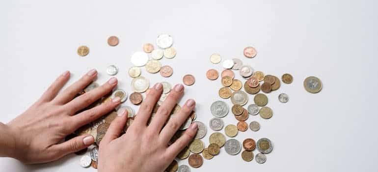 Coins on the table