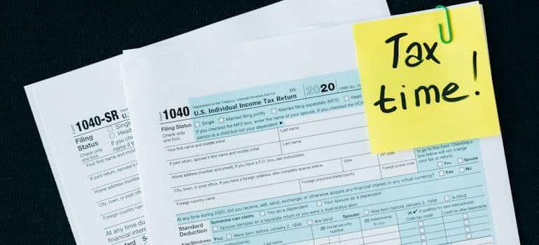 Tax documentations showing tax differences when moving from Florida to California