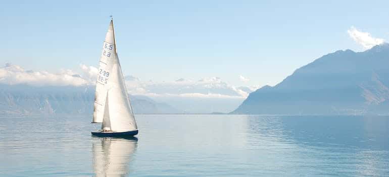 White sailboat on the water