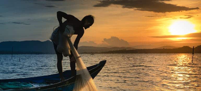 A man holding a fishing net