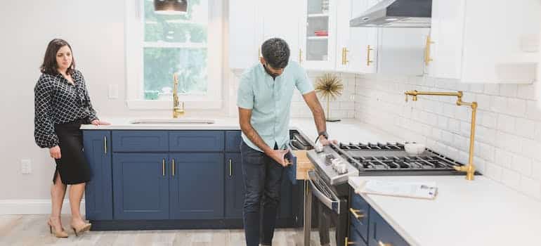 A man inspecting a house before buying it