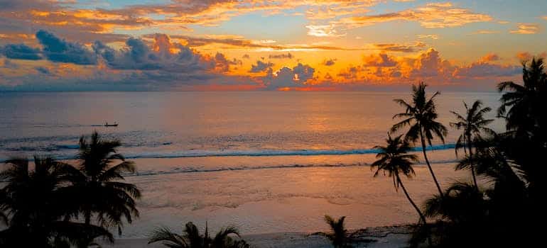 A sunset at the beach