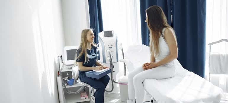 A woman at the doctor's office 