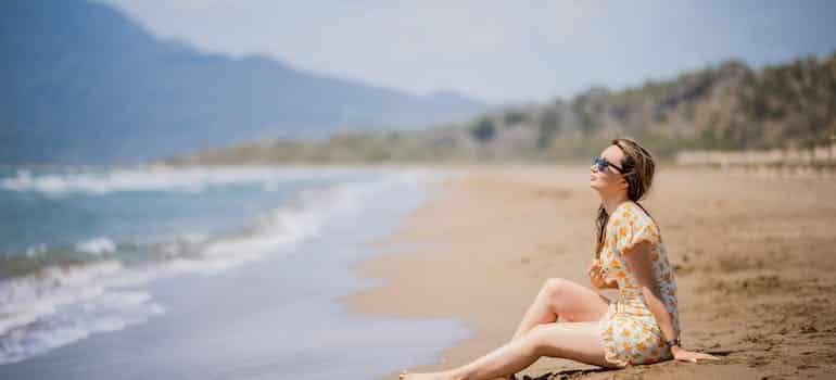 A woman on the beach