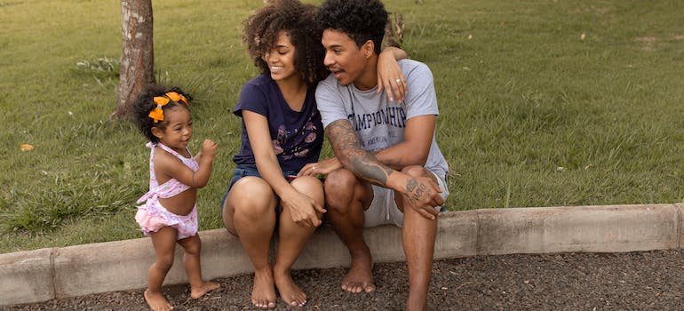 A familiy in the park