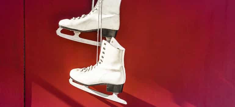 A pair of shoes for ice skating