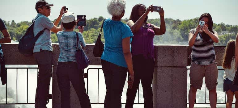 Tourists taking photos