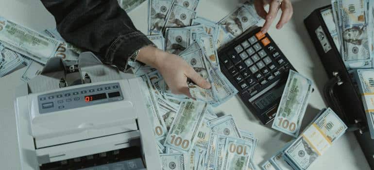 A person calculating money