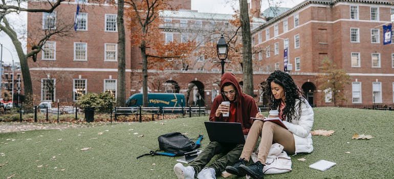 Two students on the campus