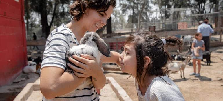 A girl in the zoo