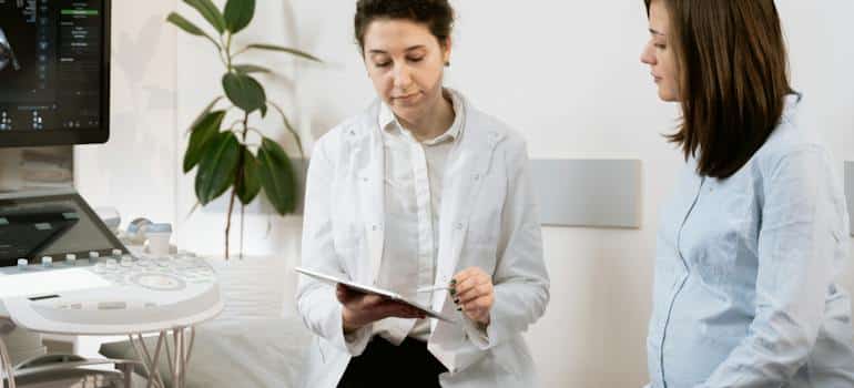 A woman at the doctor's office