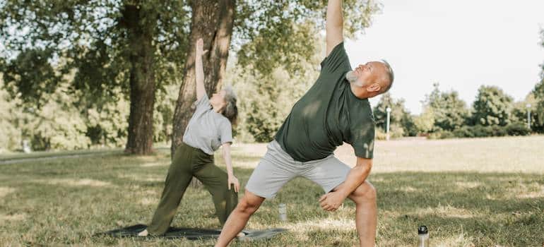 A couple doing exercise