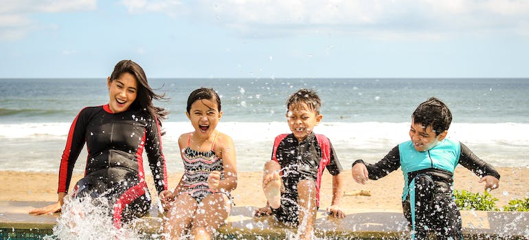 A family enjoying one of the spots to explore in Miami